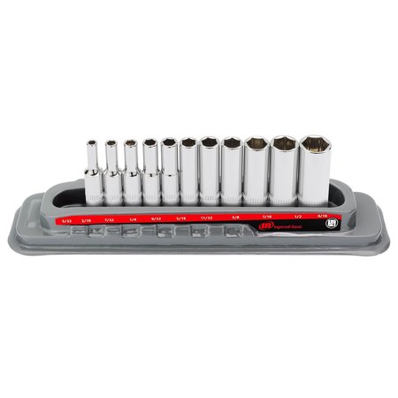 Ingersoll-Rand 11 Piece 1/4 Inch Drive Deep Socket Set - SAE 6-Pt 752046X